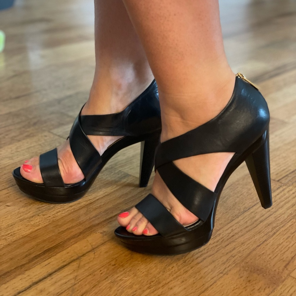 Michael Kors black leather heels